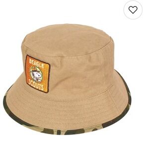 Peter Grimm Snoopy Beagle Scouts Bucket Hat Tan Camo Brim